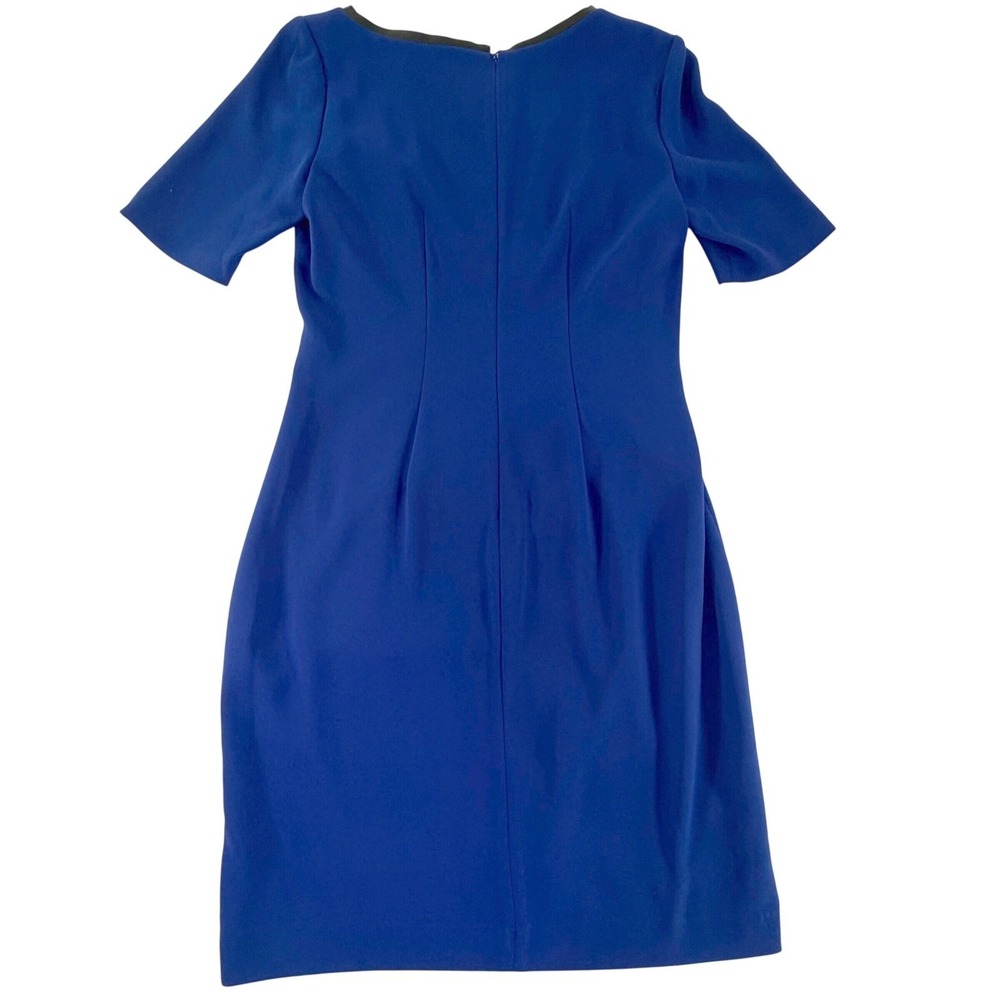 Elie Tahari Royal Blue Sheath Dress Asymmetrical Neck Career Work Cocktail‎ Sz 8 - Picture 5 of 16